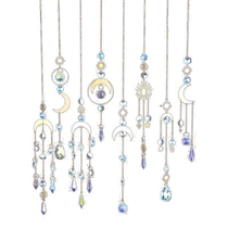 Colorful Crystal Sunccher Pendant Metal Moon Eye Ring