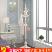 Solid wood coat rack Floor-to-ceiling bedroom living room Chinese style simple modern shelf Household clothes wooden hangers