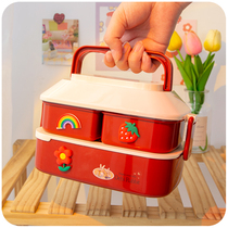 Japanese lunch box ins Wind girl cute children Bento fruit box office workers can microwave oven heating picnic box