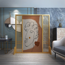 Modern simple and extravagant Solid Wood Hollow grille into the entrance hall living room dining room tea room floor mobile partition screen