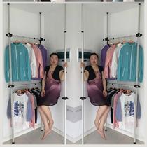 Drying rack column vertical floor-to-ceiling telescopic hanger simple household non-perforated bedroom balcony clothes drying Rod