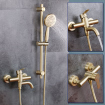 Nordic light luxury golden shower bathtub faucet shower set home bathroom hot and cold water mixing valve pressurized
