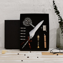 Retro Quill Set Custom Pen Insert Seal Wax Feather Pen Business New Year Gift Quill Pen Wholesale