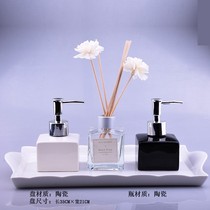 European bathroom toiletries kit Model room Bathroom supplies ornaments Hand sanitizer bottles aromatherapy tray set