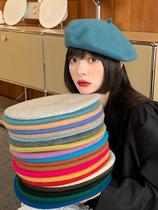 Self-retained wool beret female autumn and winter Korean British retro candy winter wool bud painter hat