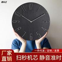 Clock Living Room Hanging Wall Home Hanging Bell Minima Light Extravagant Clock Creative Decor Bedroom Mute Day Wall Cross Border