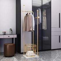 Light luxury hanger Floor-to-ceiling wall Nordic Wrought iron bedroom Art bedroom Net red metal simple coat rack ins wind
