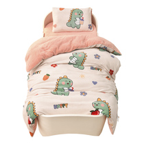 Milk velvet kindergarten quilt three-piece set winter plus velvet childrens coral velvet six-piece set thickened infant bedding