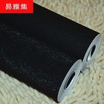 Silk black frosted waterproof wallpaper pure black fashion personality simple clothing store restaurant decoration retro wallpaper