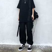 Leggings pants men and women slim loose Korean version 2022 Spring Summer new 100 hitch hip hop student casual bunches of pants