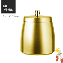 Stainless steel sealed ashtray large rose gold personality household with cover windproof cigarette cup Internet cafe Internet cafe drop proof