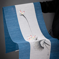 Hand-painted tea mat waterproof table flag Tea table Tea tablecloth mat New Chinese zen tea set accessories high-end tea flag customization
