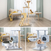 Cat supplies Daquan Space capsule cat nest cat cage climbing frame transparent rattan shelf integrated Net red sky column cat tree
