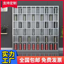 304 201 stainless steel tea cup cabinet lockers staff lounge tea cup tableware multi-grid water cup storage cabinet