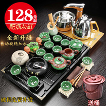 Kung Fu tea set tea tray solid wood home automatic living room simple office ceramic bubble teapot four in one