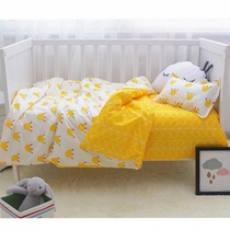Customized cotton cloth Nordic style baby quilt cover three or four piece childrens bedding cartoon wind quilt cover single removable