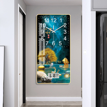 Simple modern clock wall clock living room home fashion creative punch-free decorative painting perpetual calendar clock hanging wall