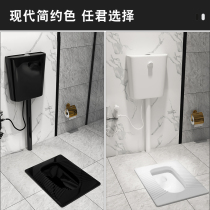 Black squat toilet Large size bathroom household squat pit urinal deodorant squat toilet induction water tank complete set