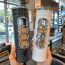 Summer ins simple heat-resistant glass Business men and women fresh anti-scalding with tea compartment Portable adult car water cup