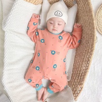 2021 New Baby climbing clothes pajamas shoulder buckle jumpsuit ha clothes autumn baby clothes spring autumn winter suit