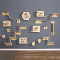 Cat air corridor Cat climbing frame Wall cat frame Wall wall wall hanging full solid wood does not take up space Small apartment type