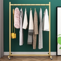Movable balcony drying hanger bedroom clothing rack indoor coat rack floor flat single pole with wheels