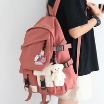2021 new high school student school bag female junior high school students Korean version of Harajuku ulzzang primary school student backpack ins female tide
