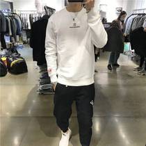 2021 American Casual Male stitching sweater Tide brand loose shoulder fresh Ruffian pocket color matching coat simple tide