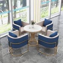 Customized Building to negotiate tables and chairs combination luxury coffee shop hotels Business guest iron art sofa