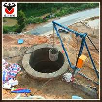 Bridge pier piling thickening engineering iron drum digging pile crane Haer machine manual digging pile machine hydraulic winch
