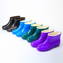 Rain shoes womens short tube fashion plus cotton tube plus velvet rain boots adult ladies non-slip kitchen work rubber shoes mens boots