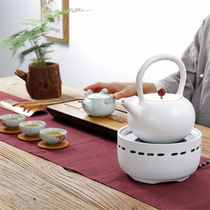 HCNTES White pottery Electric kettle Coarse pottery kettle Electric pottery stove Heating ceramic tea maker Japanese tea maker