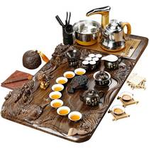 High-end Delivery Courtesy Kungfu Purple Sand Tea Set Suit Tea Tray Fully Automatic Integrated Tea Table Domestic Whole Set of minimalist Modern Bubbles