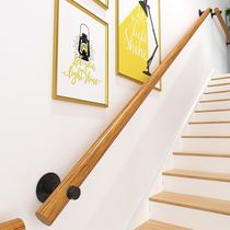Custom hospital wooden handrail Elderly guardrail Nordic stair wall handrail column round wooden stair round wooden private