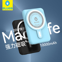 Blue Scarlet Magnetic Suction Charging Treasure 15w Apple 13promax Wireless pd External Battery magsafe Ultra Thin Portable Mobile Power 10000 mA 12mini External Mobile Phone