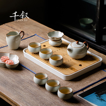 Kung Yu Kung Fu Tea Set with light luxury high-end household West Tea pot ceramic tea cup tea plate tea