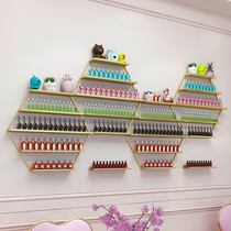 ins nail shop gold wall shelf Nail display rack Nail oil glue shelf Wall-mounted wrought iron nail polish rack
