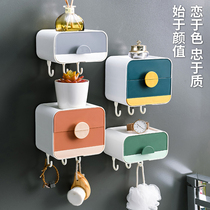 Punch-free soap box wall-mounted drain household creative light luxury bathroom soap box three-layer non-stagnant soap holder