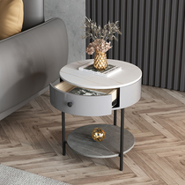 Minimalist light luxury Rock Board living room bedroom bedside sofa side cabinet corner small coffee table simple modern WAG