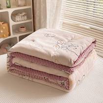Human beans by bean winter plus season cow thick milk double quilt by suede from the core can be used as a single blanket child by the core can be used for the whole time