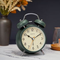 Nordic style alarm clock student special wake-up artifact powerful wake-up children Boy dormitory bedside clock Big Bell Bell