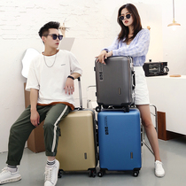 Luggage student female trend universal wheel 24 inch 28 aluminum frame trolley case male large capacity kangaroo password suitcase