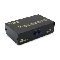 2 in 1 out av switcher two in one out audio and video splitter audio converter splitter 3rca Red
