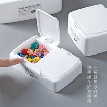 paper clip storage box press mini small table top student head rope rubber band hair ring earrings stud jewelry box