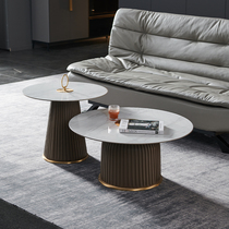 Italian minimalist imported rock board light luxury fashion living room modern minimalist corner few creative round tea table small apartment side few