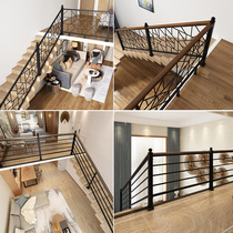  Wrought iron stair handrail Simple modern attic guardrail Indoor stair duplex fence Custom balcony corridor railing