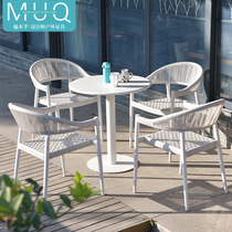 Outdoor Table And Chairs Patio Balcony Hotel Dining Room Table And Chairs Net Red Milk Tea Shop Folk Juku LEISURE KNITTED VINES TABLE AND CHAIRS