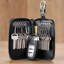 2021 New Zipper Large Capacity Key Bag Men Genuine Leather Multifunction Practical Car Lock Spoon Bag Cow Leather Key Bag