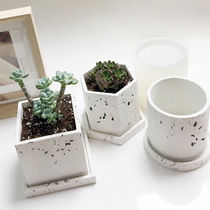 Cement Flowerpot Mold Silicone DIY Succulent Pot Round Squar