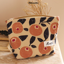 Moootto self-retention strong push Persimmon Ruyi large capacity cosmetic bag portable advanced sense storage bag girl heart